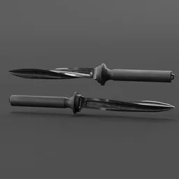 "Get a realistic and detailed military knife 3D model for Blender 3D. Perfect for military and hunting style games or animations. Inspired by Aertgen van Leyden and featuring crystal implants and intubation equipment."