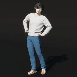 Young Eastern Male Person Relaxed
