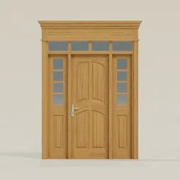 Traditional Wood Door & Transom