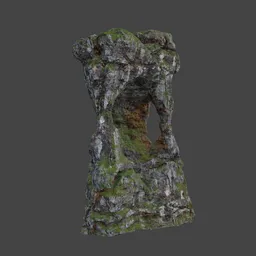 Green Moss Rock Formation