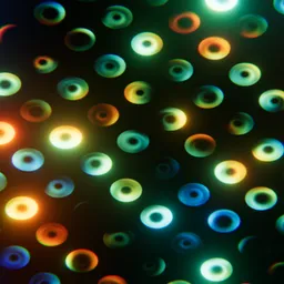 Glowing LED Dot Matrix Circular Bokeh