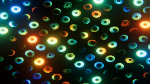 Glowing LED Dot Matrix Circular Bokeh