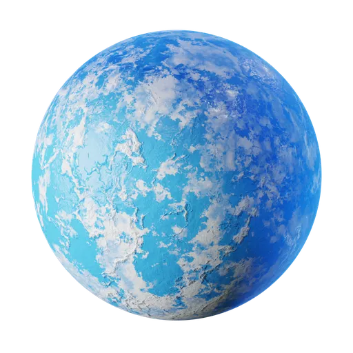 High-resolution PBR icy texture for 3D modeling in Blender, suitable for extraterrestrial surface creation.