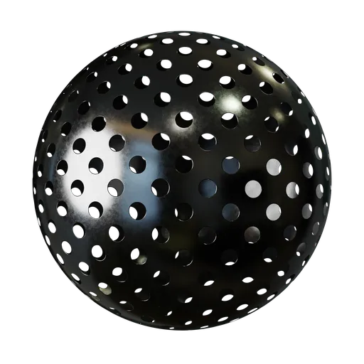 PBR metal with holes material for Blender 3D, ideal for cases or covers, ensures flawless shading without modifying geometry.