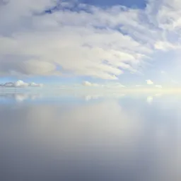Serene sky and cloud reflection HDR panorama for realistic 3D lighting.
