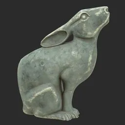 Rabbit diorite statue