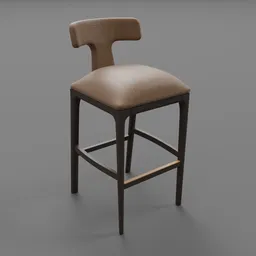 Ligne Upholstered Fabric Bar Stool
