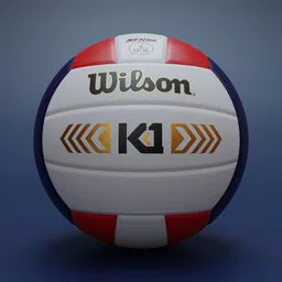Detailed 3D rendered volleyball with realistic textures and shading, suitable for Blender projects.