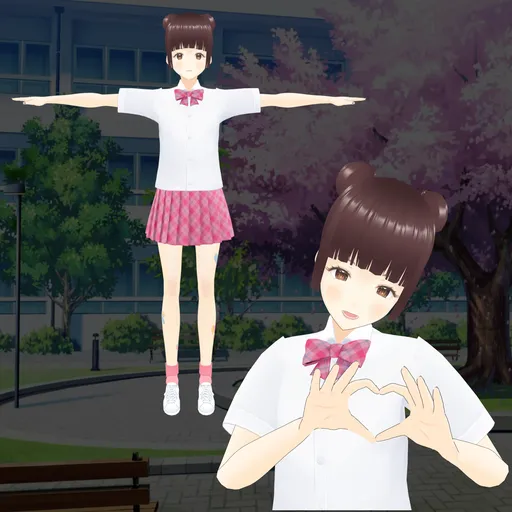 Anime Schoolgirl (Rigged/Animated)