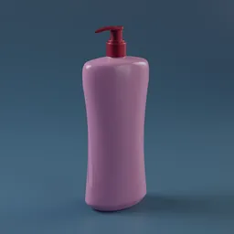 3D model of a label-free pink moisturizer lotion bottle, designed for Blender.