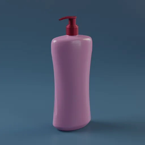 3D model of a label-free pink moisturizer lotion bottle, designed for Blender.