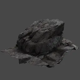"Stylized 3D model of a rugged ocean coast rock in Blender 3D, ideal for scenario assets and video game environments. Created using photoscan technology from a rocky coastal scene in Ucluelet, Vancouver Island, British Columbia, Canada."
