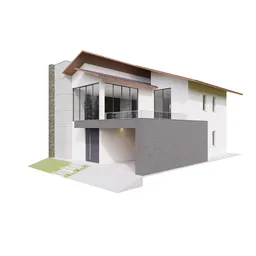 "Modular contemporary house 03, a high-quality 3D model made with Blender 3D. Perfect for architectural visualization and exterior scene composition, with rearrangeable modules. Clean mesh and realistic textures included."