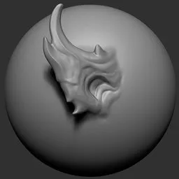 3D modeling brush for sculpting detailed creature ears, compatible with Blender, showcases ear anatomy.