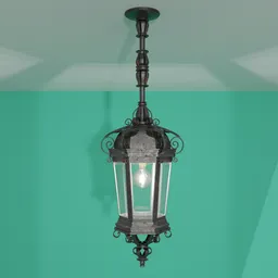 Vintage Wrought Iron Ceiling Lamp