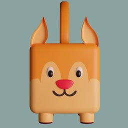 Fox Orange Cube animal