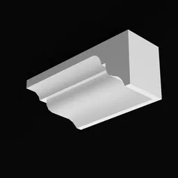 Elegant Blender 3D model of a crown molding piece for architectural visualization and interior design customization.