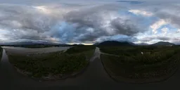 Dramatic Cloudy Sunset Aerial