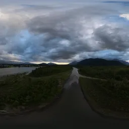 Dramatic Cloudy Sunset Aerial