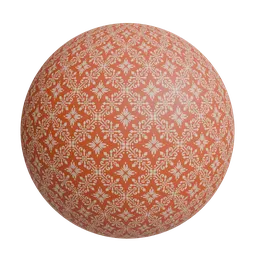 Floral and geometric motifs wallpaper