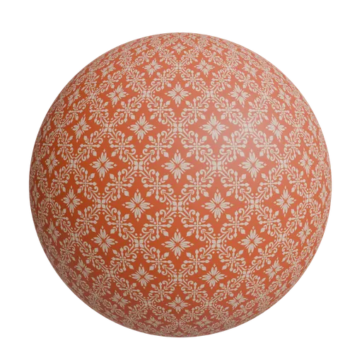 Floral and geometric motifs wallpaper