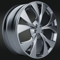 "5 Spokes Rims Generic 3D model for Blender 3D - silver chrome color, inspired by Ai-Mitsu. Perfect for any vehicle without attracting too much attention."