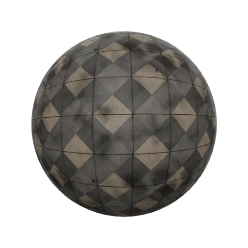 High-resolution multi-colored diamond pattern PBR material for Blender 3D and other rendering apps, Texture 2K.