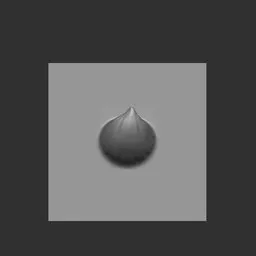 3D sculpting brush creating a detailed single hair strand effect for Blender character modeling.