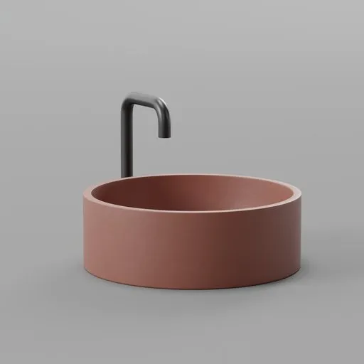 Clay Rustic Sink Empty