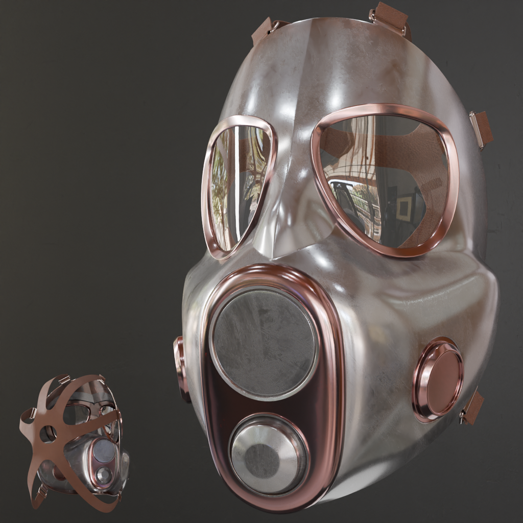 MK BaseMesh GasMask 008 Historical Weapons models BlenderKit