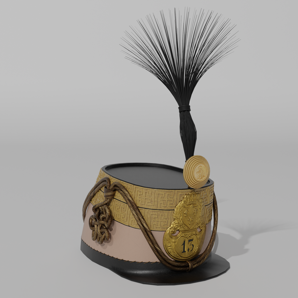 Shako Officer 13th Hussar Regiment | FREE Headwear models | BlenderKit