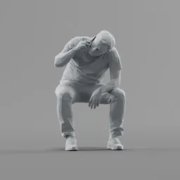 Lowpoly Male Sitting
