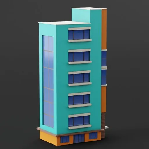 Stylised low poly building