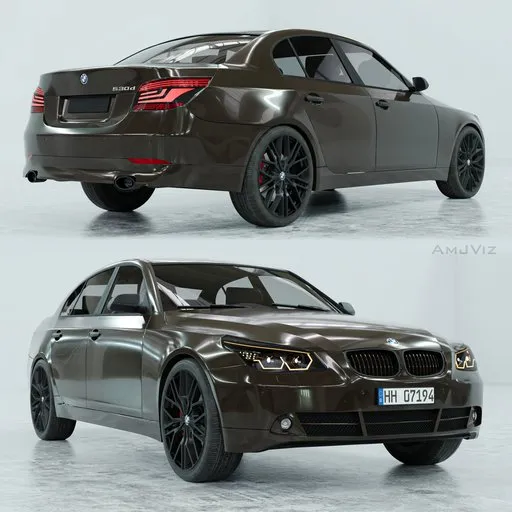 Highly detailed 3D model of a sedan, optimized for Blender rendering, featuring sporty upgrades.