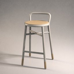 High-quality 3D bar stool model, ideal for Blender interior rendering and design visualizations.