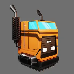 "Abstract Mack truck design with usable body parts for games and motion graphics. Created in Blender 3D with a focus on procedural rendering and resolute perfection. Perfect for those in search of a 3D model for Blender 3D."