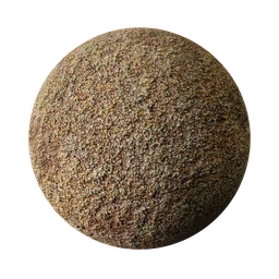 High-resolution PBR Brown Sand material for realistic texturing in Blender 3D and other CGI applications.
