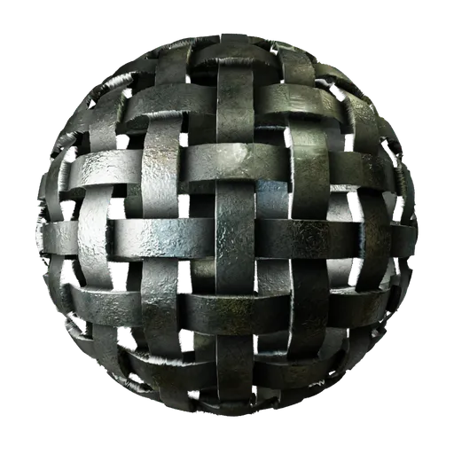 High-resolution 4K PBR Metal Weave texture with detailed rust, scratches, and alpha for realism in 3D modeling.