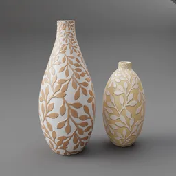 Leaf Pattern Vases