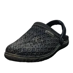 Detailed black rubber shoe 3D model with textured surface suitable for Blender rendering.