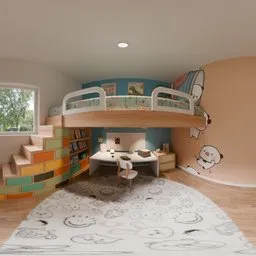 Cozy Kids Bedroom Interior HDRI