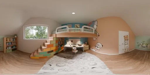 Cozy Kids Bedroom Interior HDRI