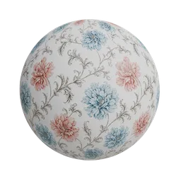 Vintage style floral wallpaper