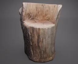 Chair from tree trunk