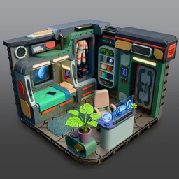 Stylized Sci-Fi Astronaut Quarter