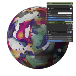 Colorful procedural PBR texture with abstract paint patterns for Blender 3D artists.