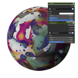 Colorful procedural PBR texture with abstract paint patterns for Blender 3D artists.