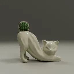 Ceramic Cat Vase