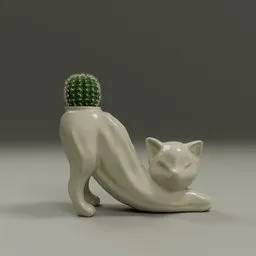 Ceramic Cat Vase