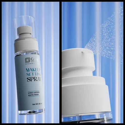 Makeup spray effect simulation